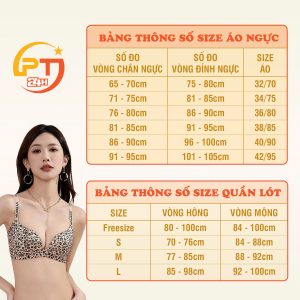 BẢNG SIZE ĐỒ LÓT PT 24H